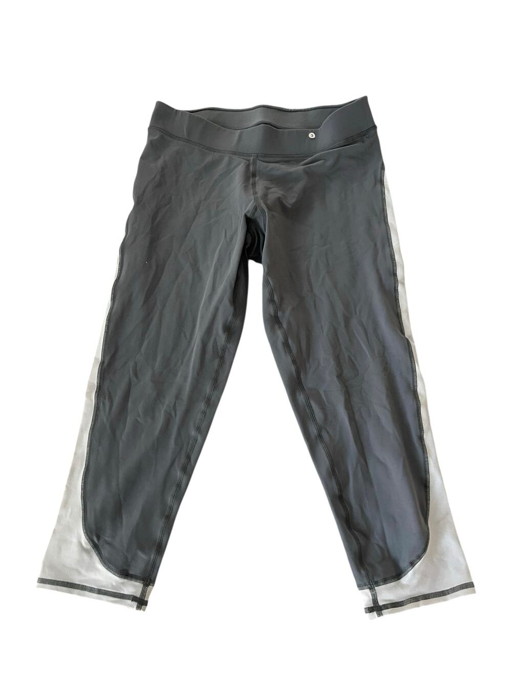 Hylete Gray & White Cropped Athletic Activewear Leggings Women's Size Medium